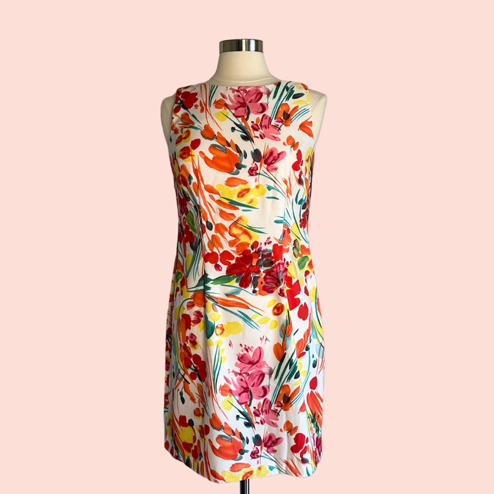 NWT AGB Floral Print Sleeveless Sheath Dress Size 10